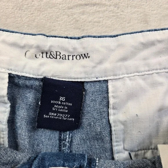 Croft & Barrow Denim Shorts Mens 36 Blue Jean Cotton Pleated Casual Relaxed Fit - Picture 4 of 7